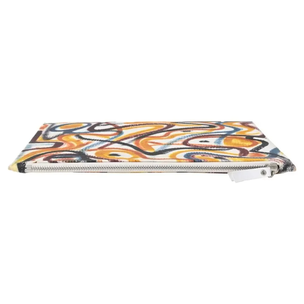Maison Margiela Graffiti Zipped Pouch Bag in Multicolor Leather